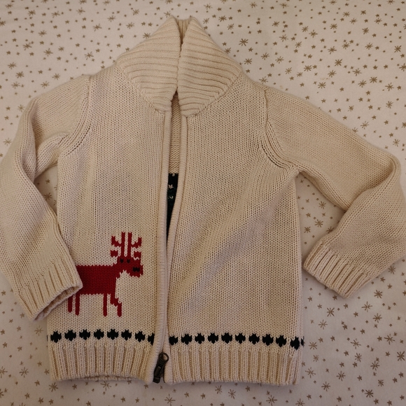 2/40 Hanna Andersson holiday Dear Deer Sweater Jacket In Cotton & Merino - Picture 13 of 16